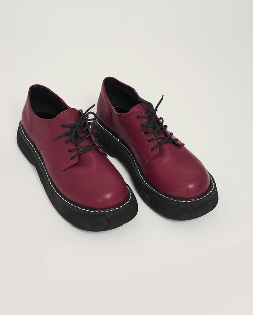 Burgundy stitched oxford lace