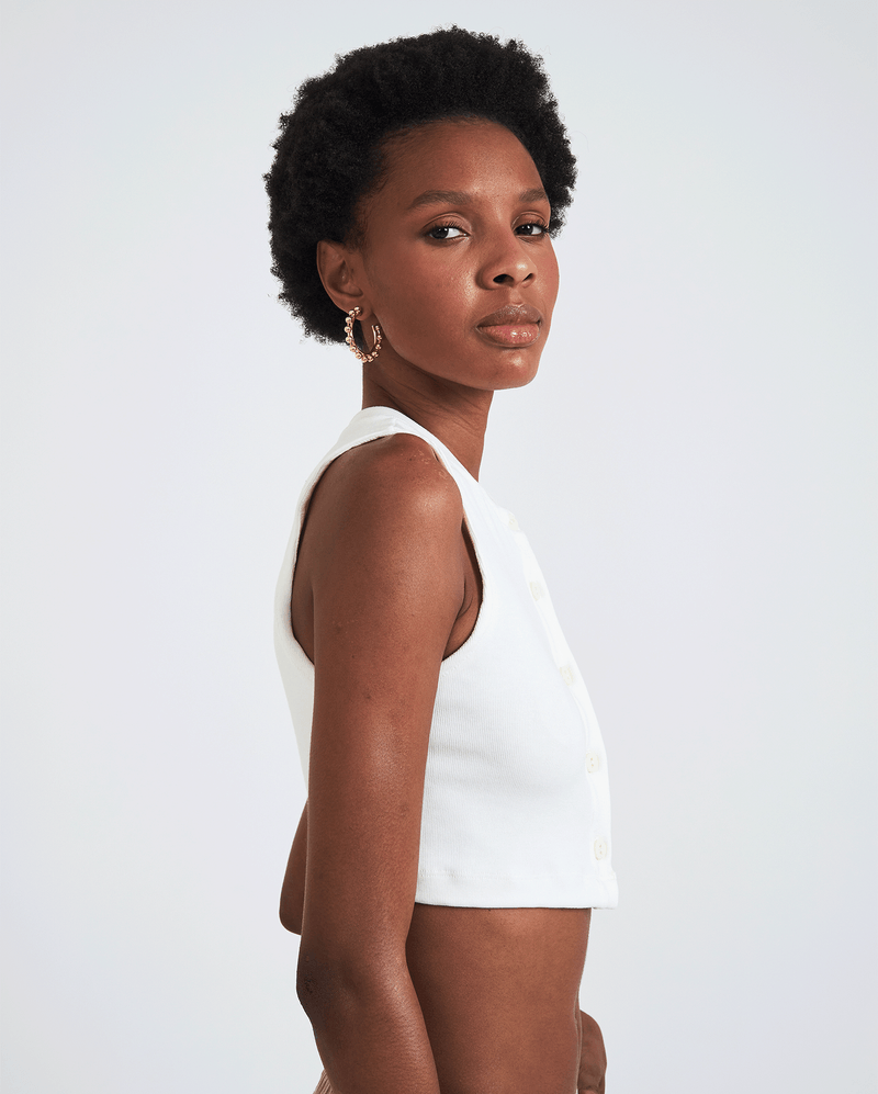 Off white top button Loja Três